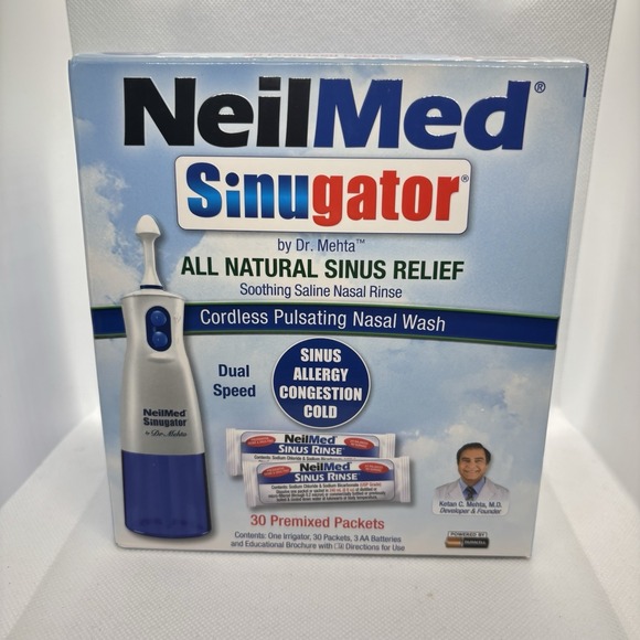 NeilMed Other - NeilMed Sinugator Cordless Pulsating Nasal Wash Kit 30 Packets New Sealed